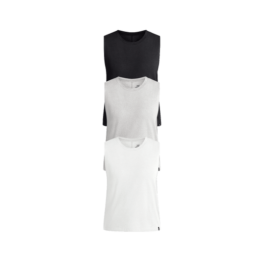 Daily Sleeveless Tee 3-Pack - Women's | Black White Grey Pack