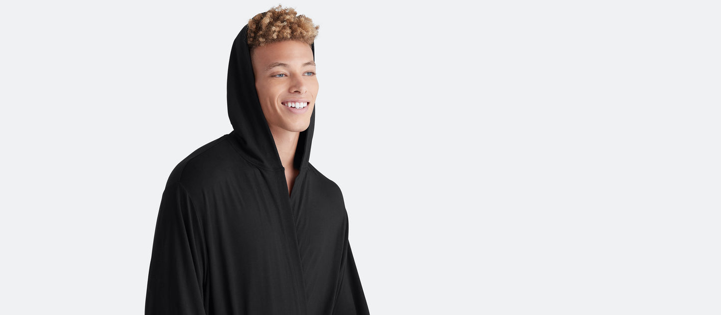 Unisex Hooded Modal Robe | Black