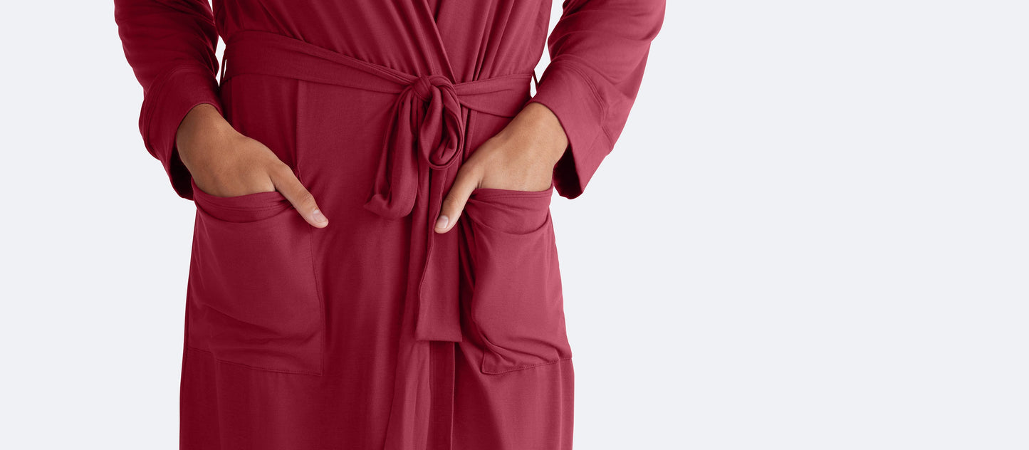 Unisex Hooded Modal Robe | Cabernet