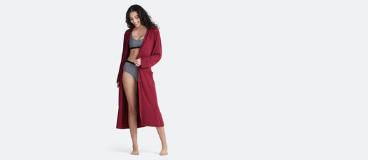 Unisex Hooded Modal Robe | Cabernet