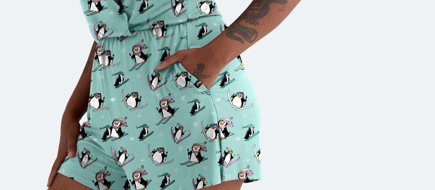 UltraModal™ V-Neck Romper | Penguins on Skis