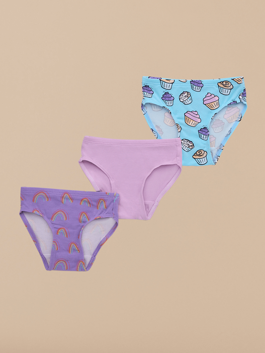 Girls Bikini Brief 3-Pack | Cupcake Party Pack