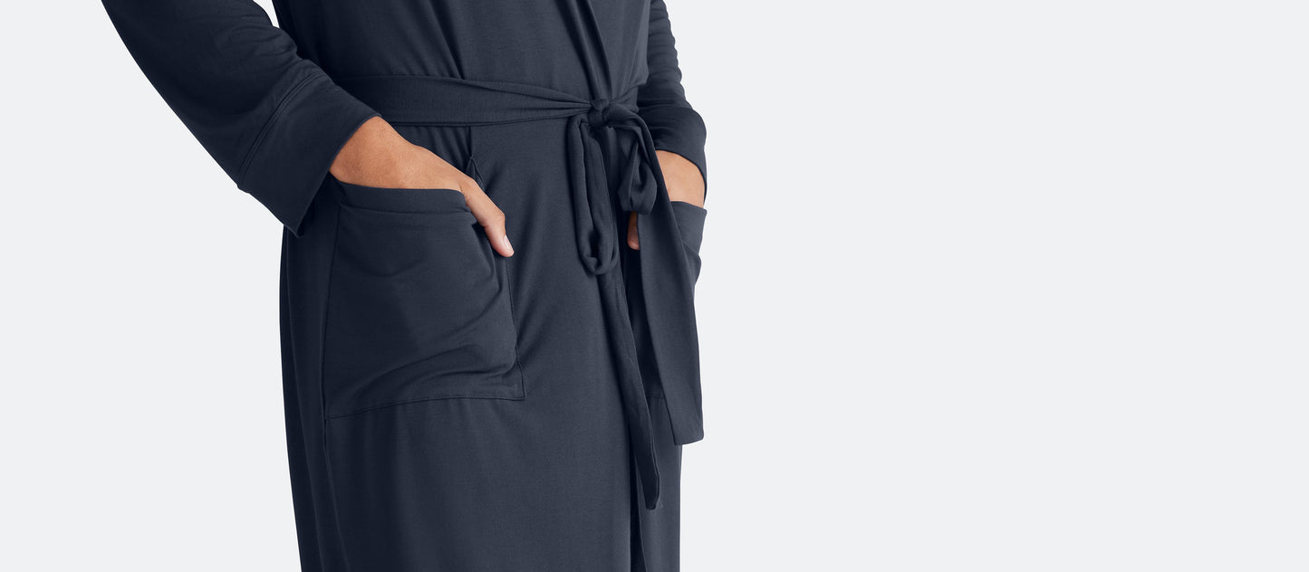 Unisex Hooded Modal Robe | Dark Sapphire