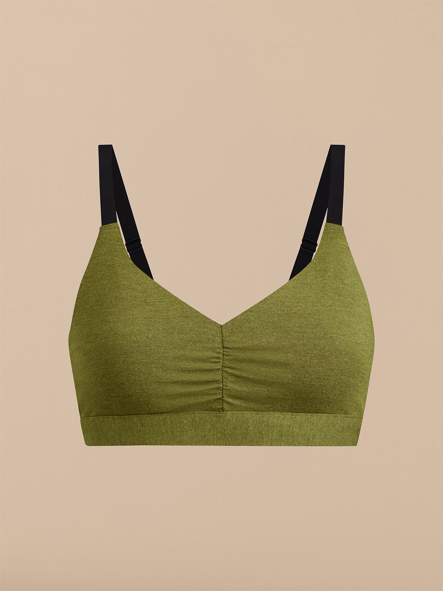 Curvy UltraModal™ FeelFree Ruched Bralette | Heather Olive