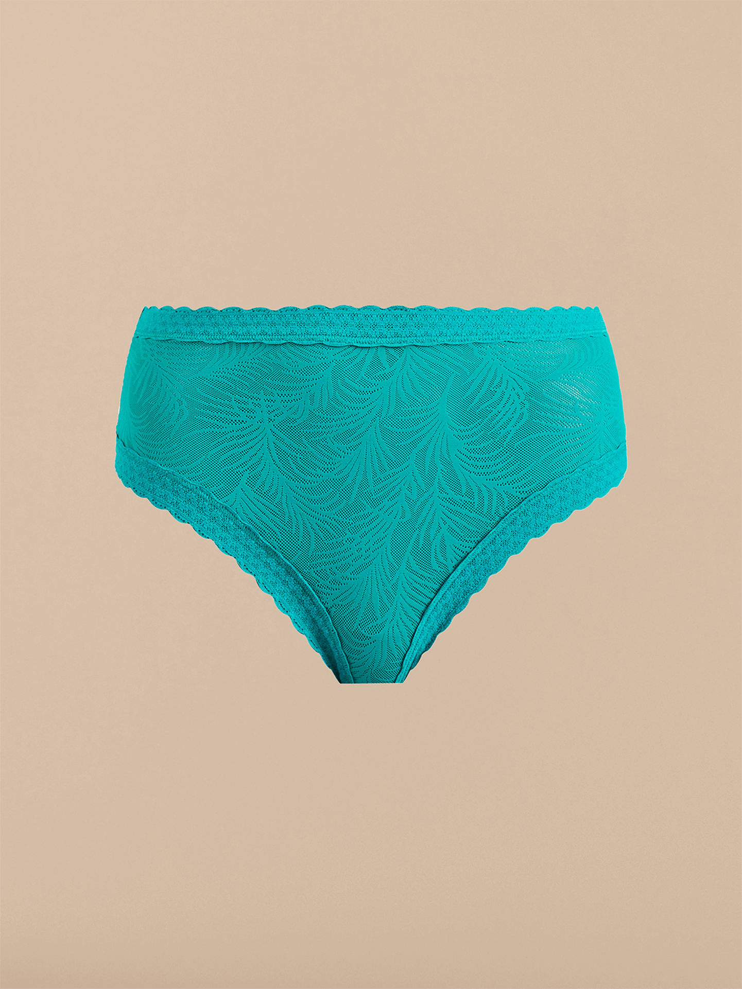 All Over Lace High-Waist Brief | Peacock Teal