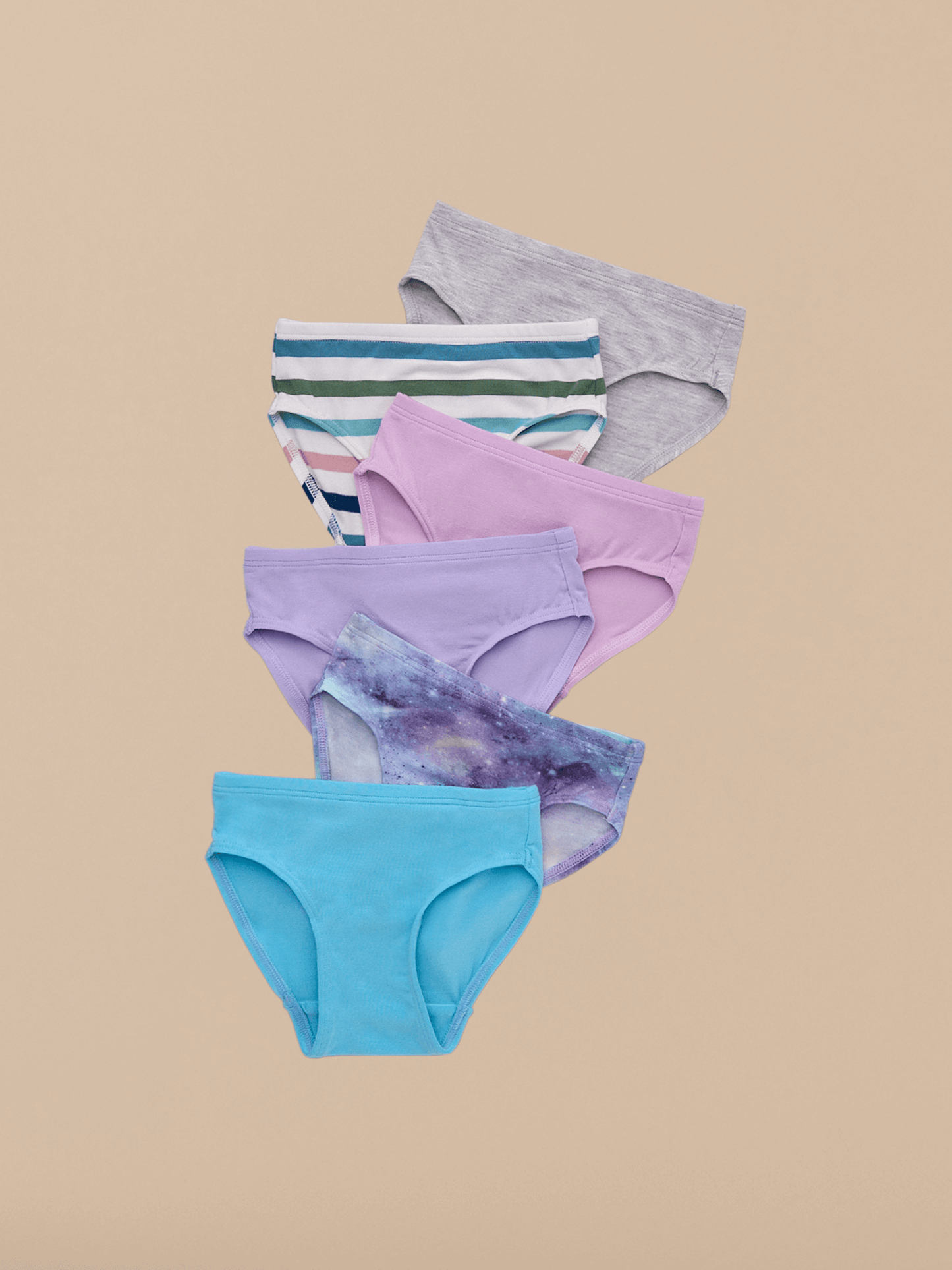 Girls Bikini Brief 6-Pack | Sparkle Stripe Pack