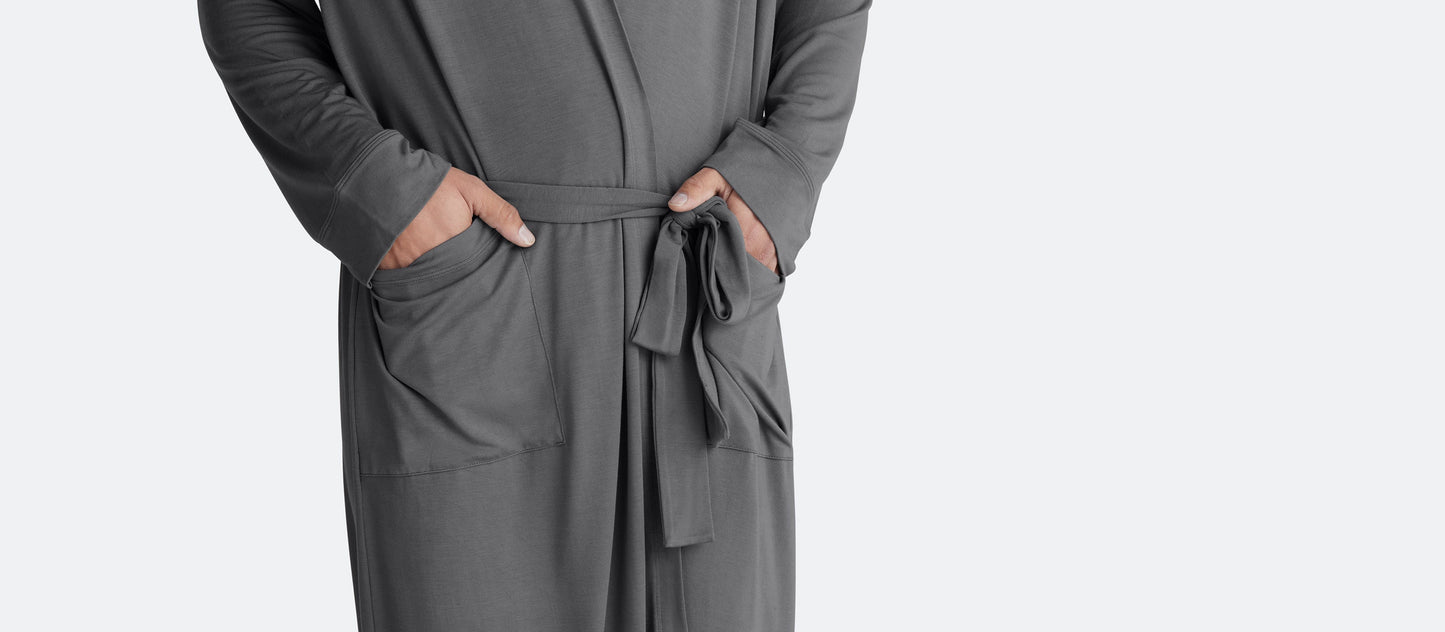 Unisex Hooded Modal Robe | Grey