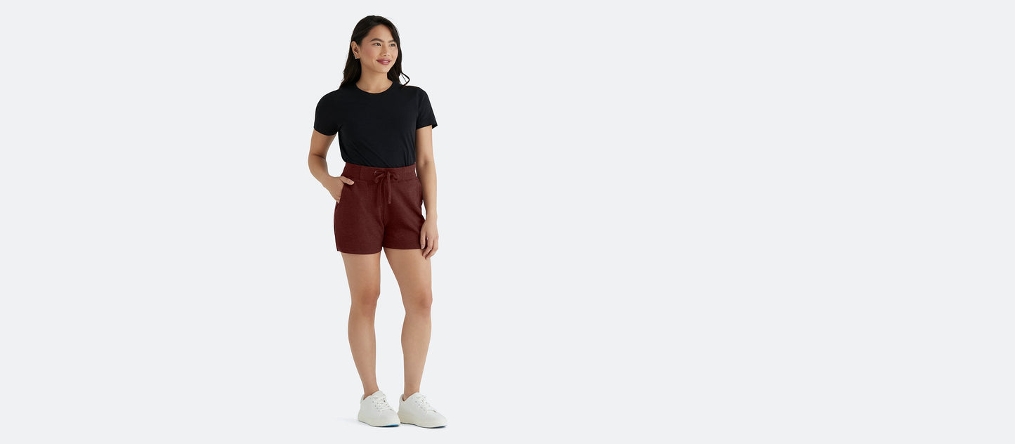 French Terry Shorts - Women's | Heather Burgundy