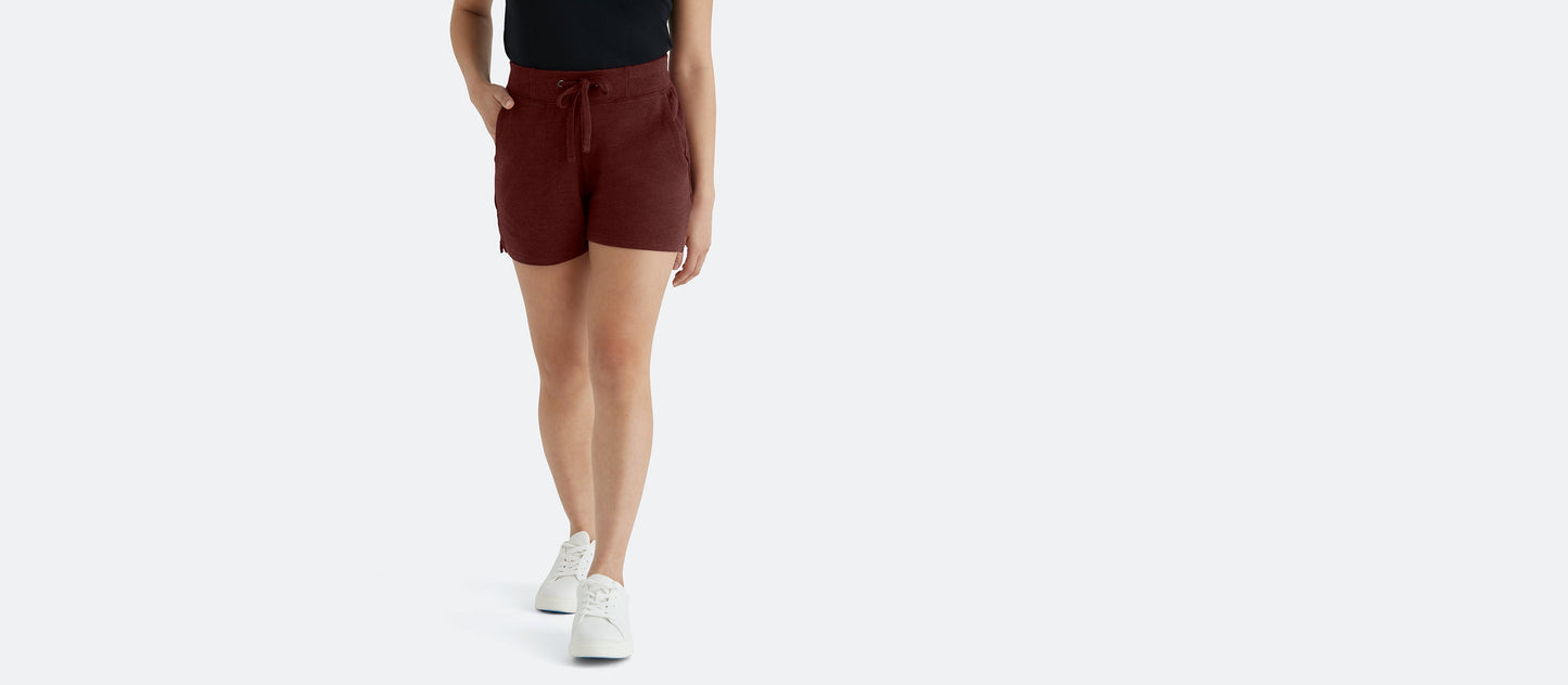 French Terry Shorts - Women's | Heather Burgundy