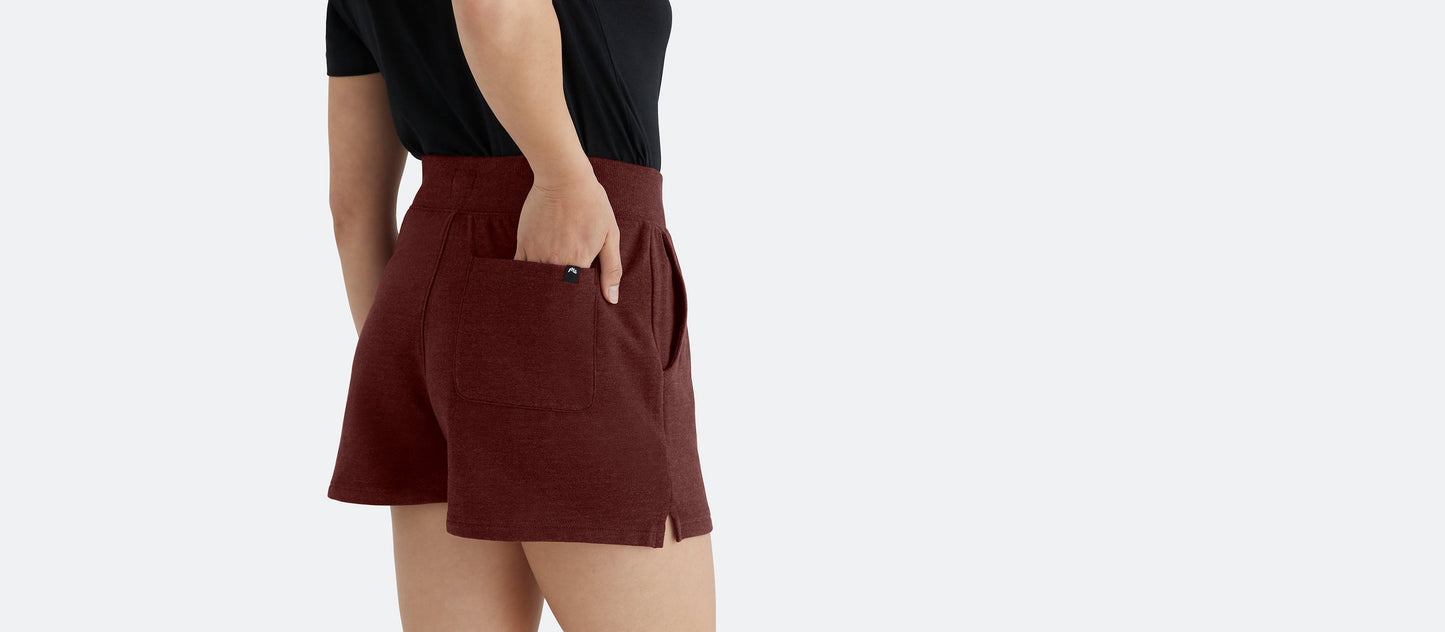 French Terry Shorts - Women's | Heather Burgundy