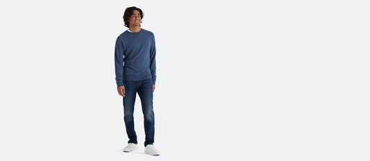 French Terry Crew Sweatshirt - Men's | Heather Navy