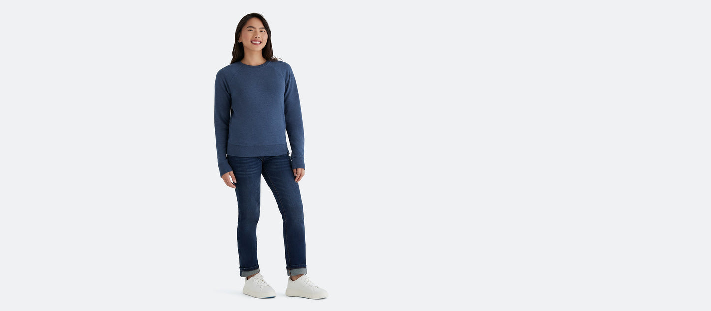 French Terry Crew Sweatshirt - Women's | Heather Navy