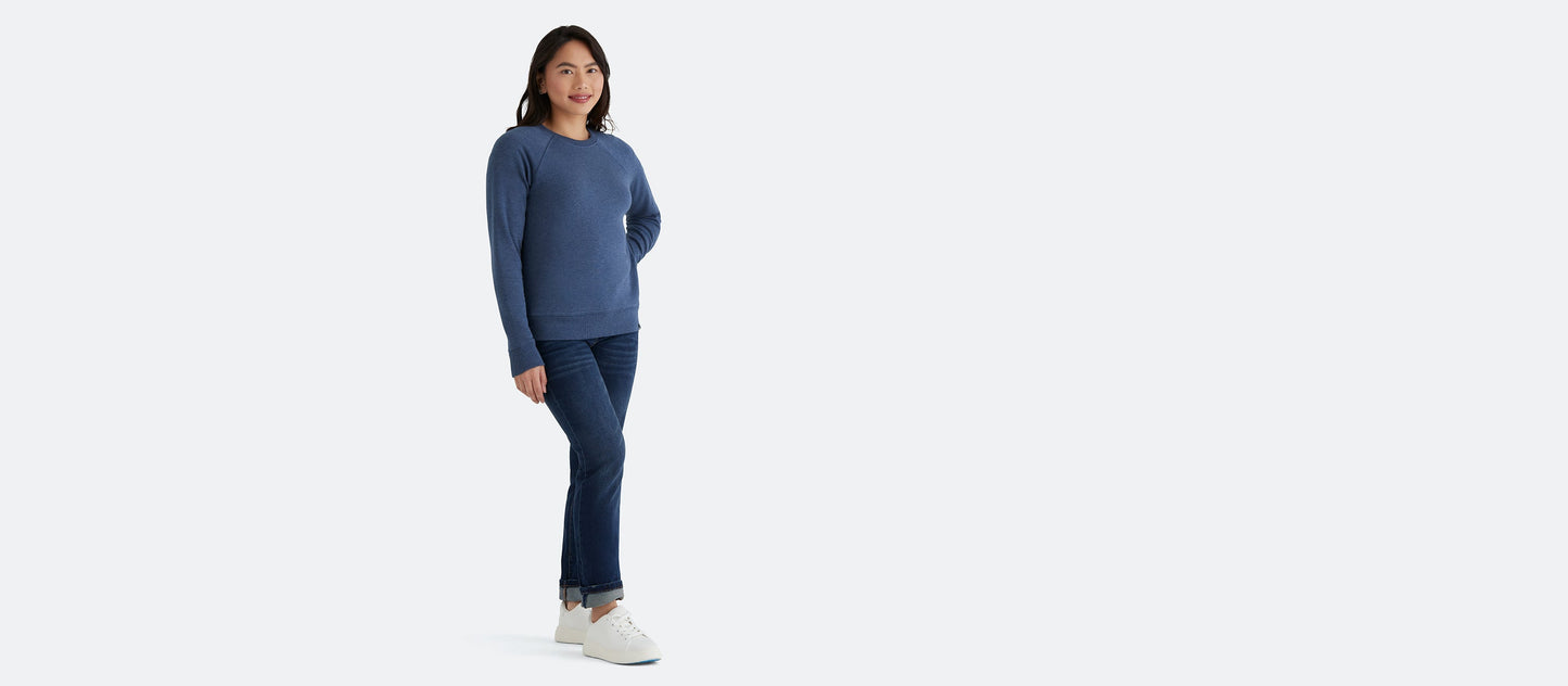 French Terry Crew Sweatshirt - Women's | Heather Navy