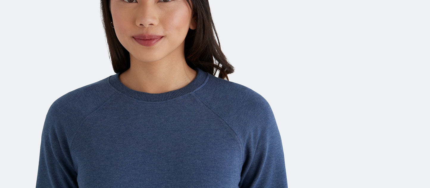 French Terry Crew Sweatshirt - Women's | Heather Navy