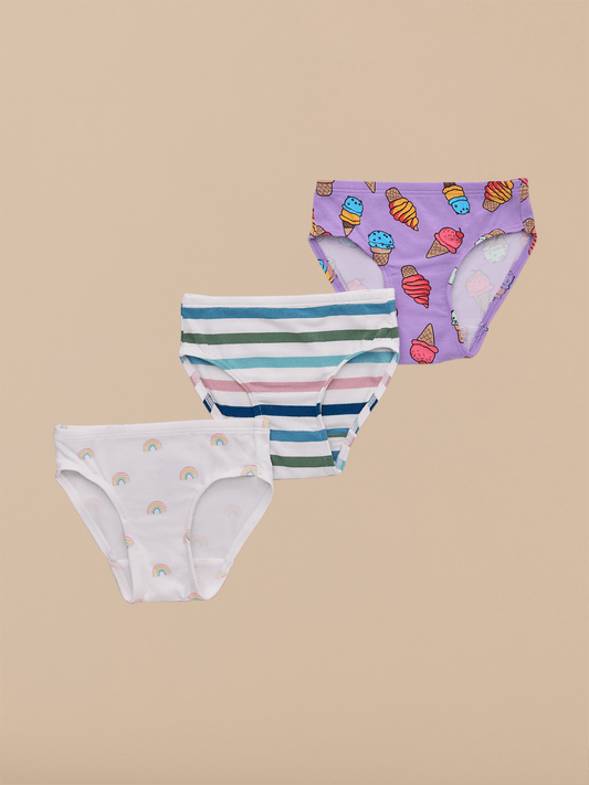 Girls Bikini Brief 3-Pack | Ice Cream Party Pack