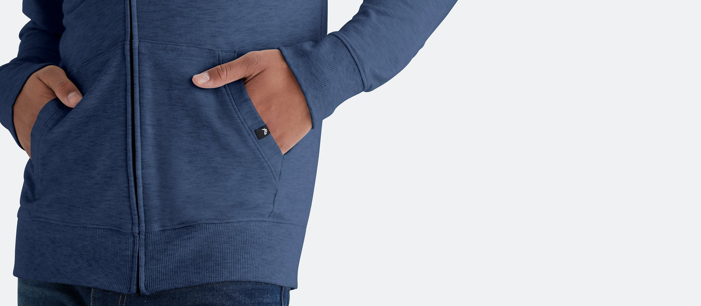 French Terry Zip Hoodie - Men's | Heather Navy