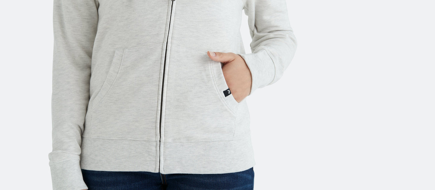 French Terry Zip Hoodie - Women's | Light Heather Grey