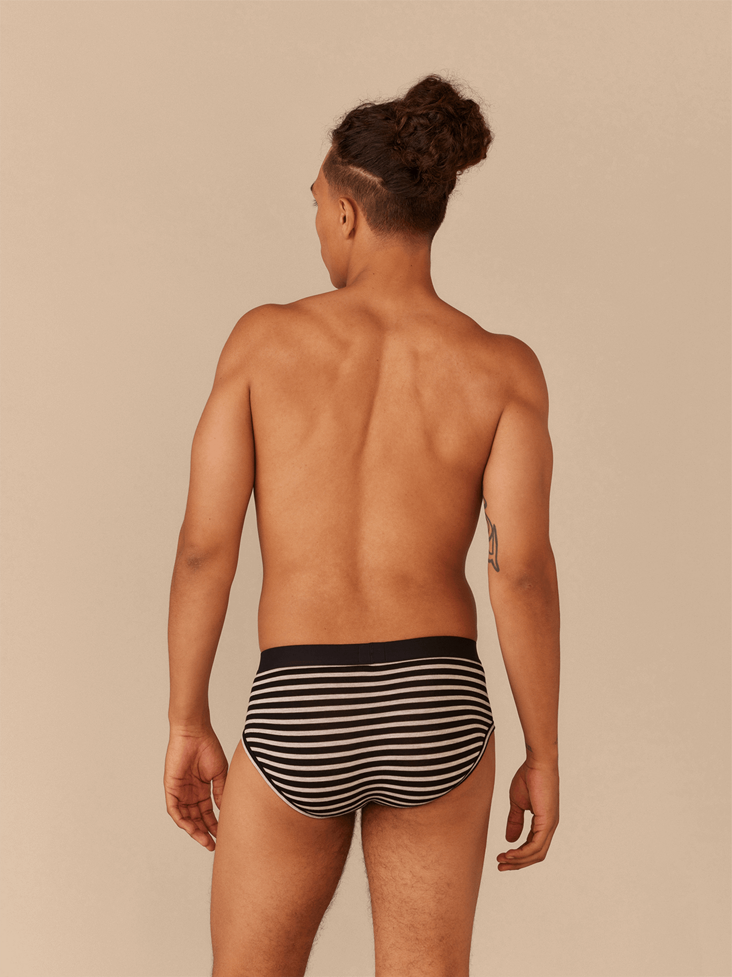 Brief | Heather Grey Stripes