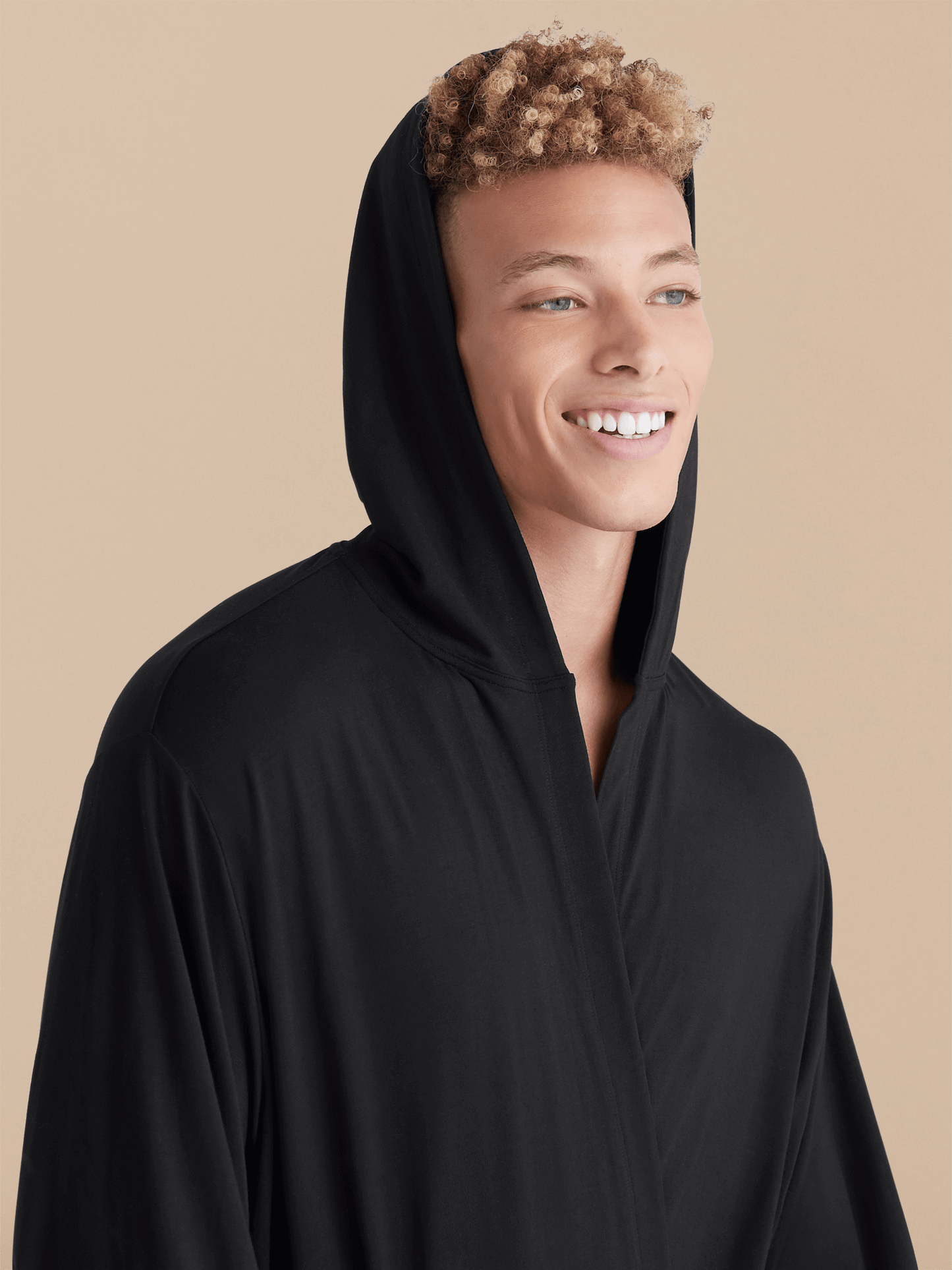 Unisex Hooded Modal Robe | Black