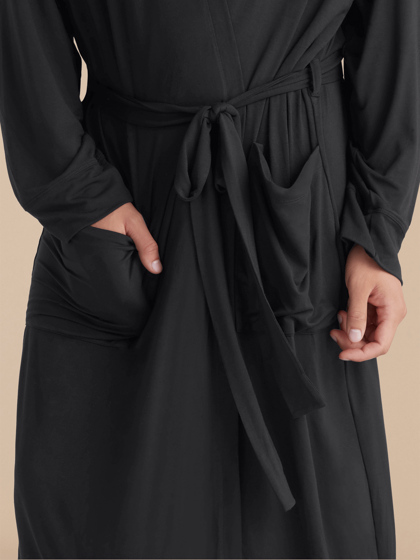 Unisex Hooded Modal Robe | Black