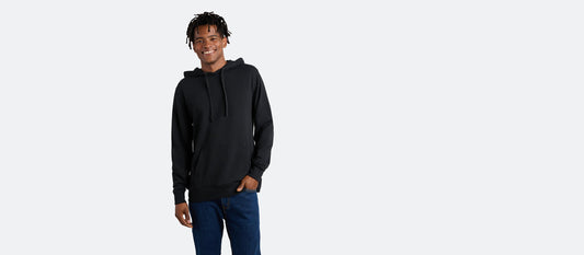 French Terry Pullover Hoodie - Men's | Black