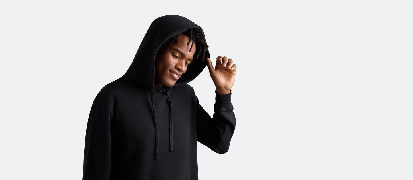 French Terry Pullover Hoodie - Men's | Black