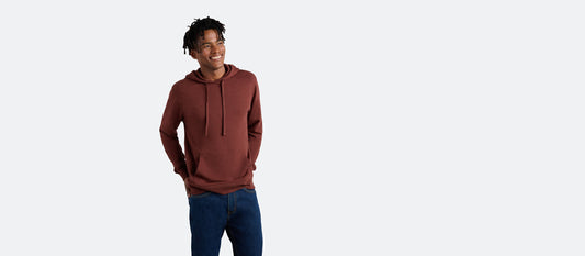 French Terry Pullover Hoodie - Men's | Heather Burgundy