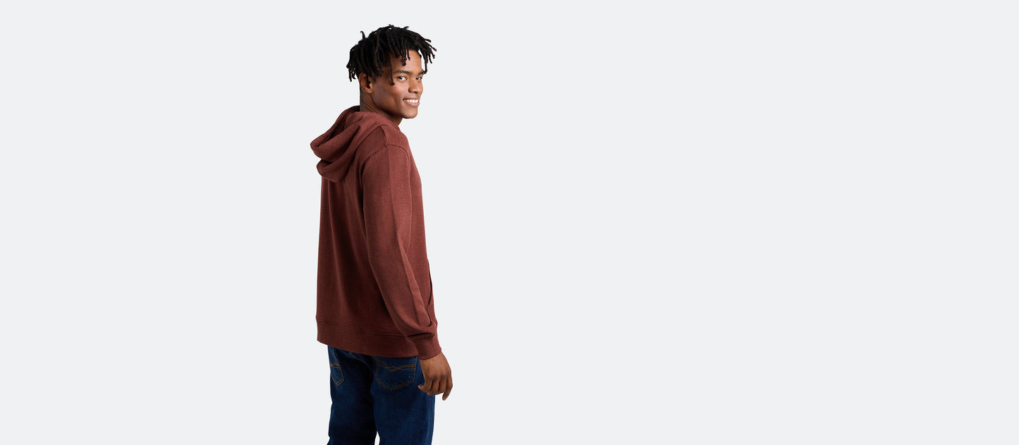 French Terry Pullover Hoodie - Men's | Heather Burgundy