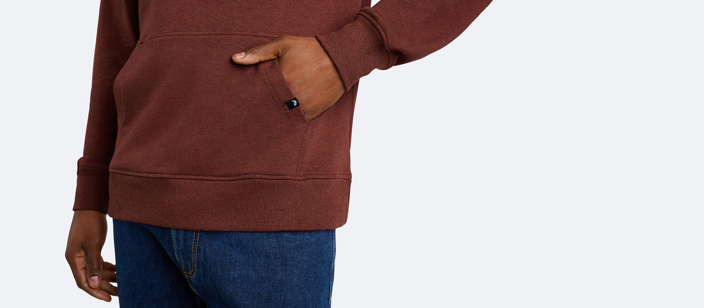 French Terry Pullover Hoodie - Men's | Heather Burgundy