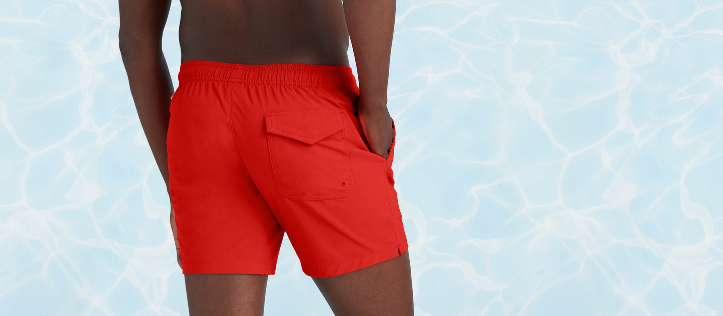 6" Swim Trunk  | Red Beach Sunset