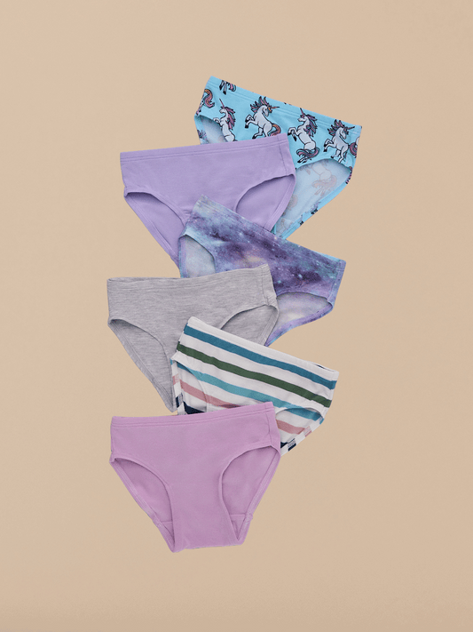 Girls Bikini Brief 6-Pack | Galaxy Stripe Pack