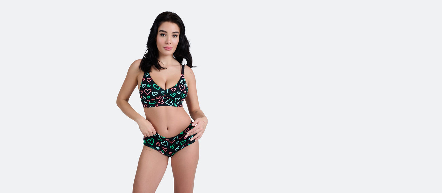 Curvy UltraModal™ FeelFree Ruched Bralette | Electric Hearts