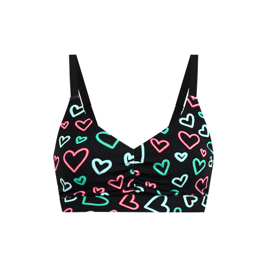 Curvy UltraModal™ FeelFree Ruched Bralette | Electric Hearts