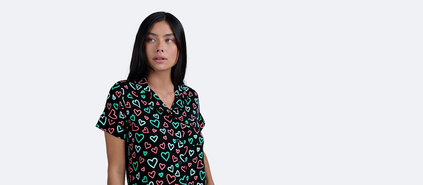 UltraModal™ Shortsleeve PJ Set - Women's | Electric Hearts