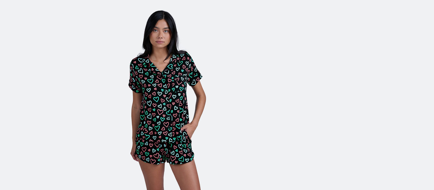 UltraModal™ Shortsleeve PJ Set - Women's | Electric Hearts