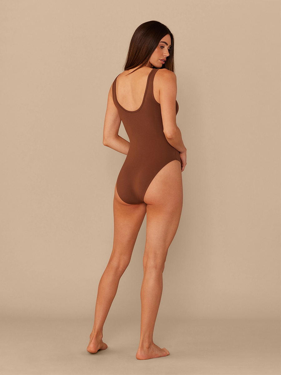 UltraModal™ Scoop Neck Bodysuit | Walnut Shell