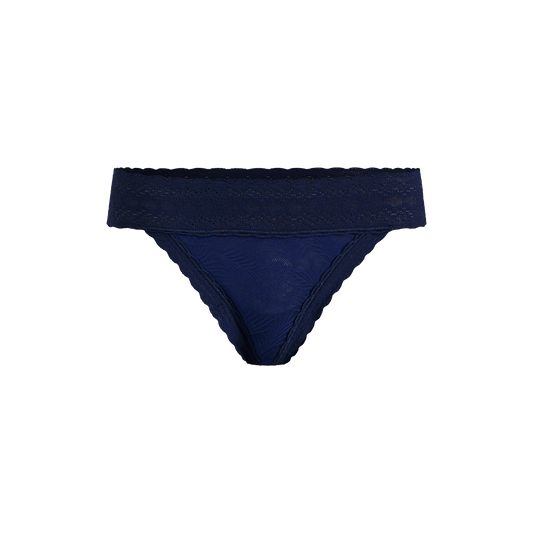 All Over Lace Thong | Midnight Navy Palm