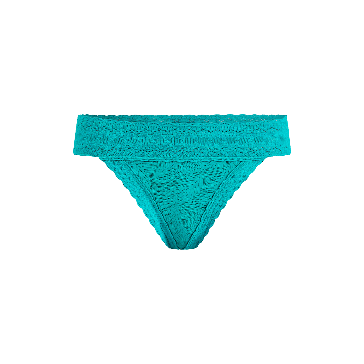 All Over Lace Thong | Peacock Teal Palm