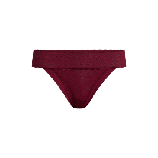 All Over Lace Thong | Plum Dead Flowers