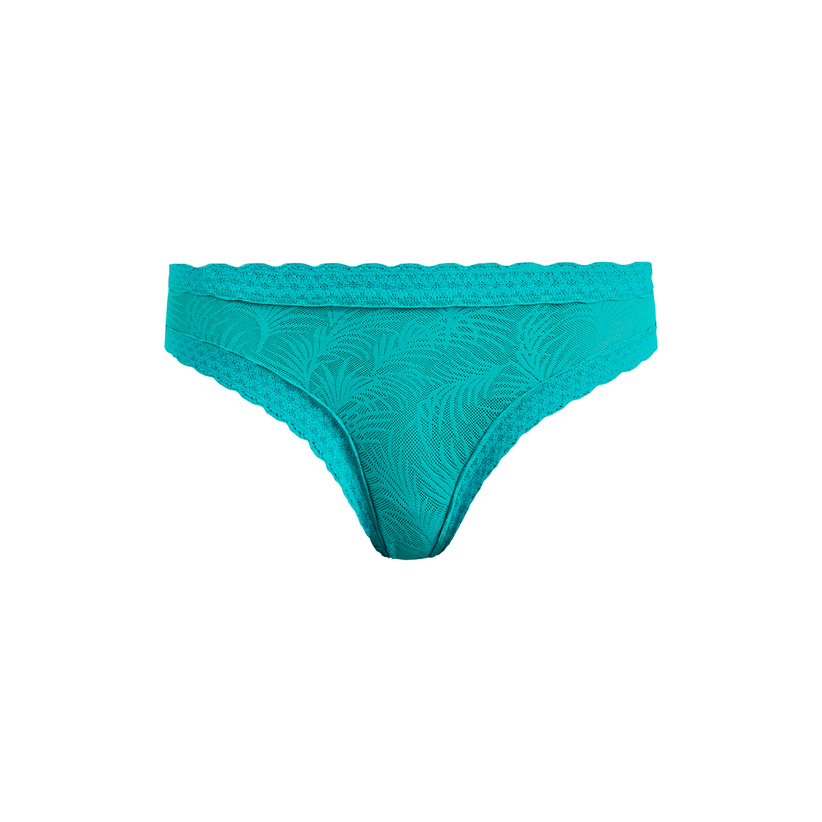 All Over Lace Tanga | Peacock Teal Palm