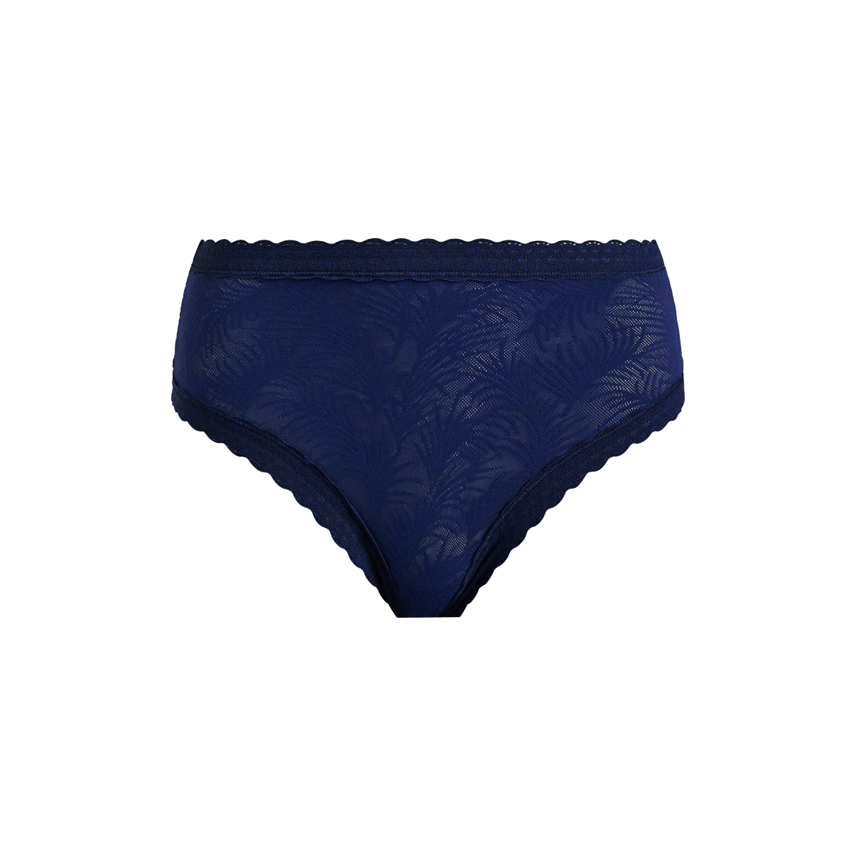 All Over Lace High-Waist Brief | Midnight Navy Palm