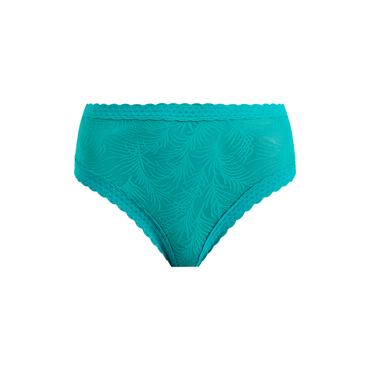 All Over Lace High-Waist Brief | Peacock Teal Palm