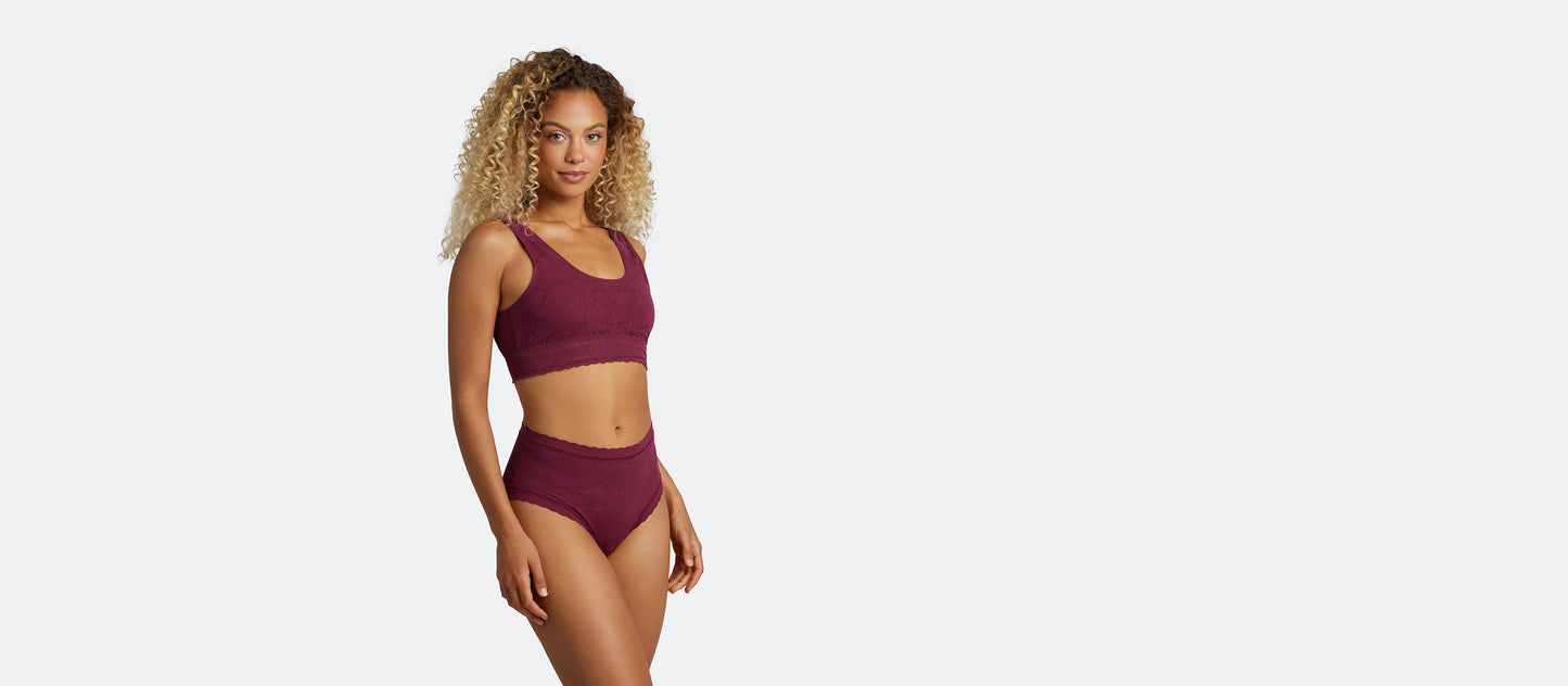 All Over Lace High-Waist Brief | Plum Dead Flowers