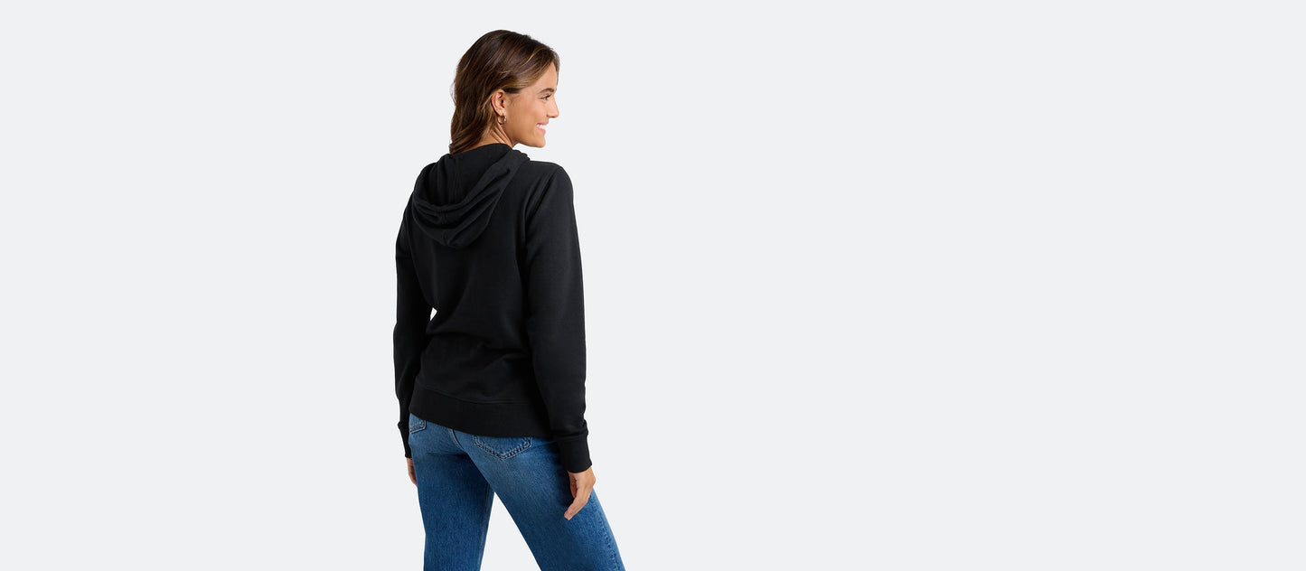 French Terry Pullover Hoodie - Women's | Black