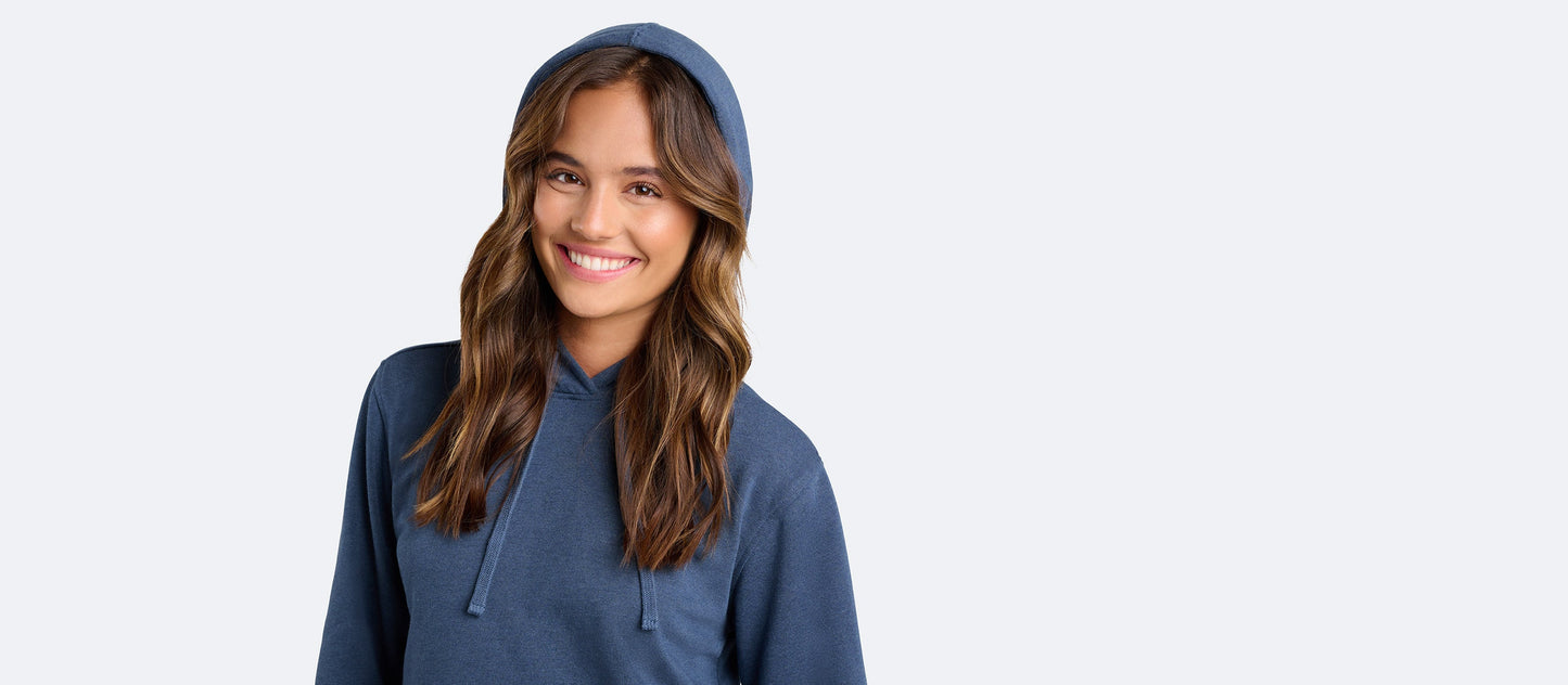 French Terry Pullover Hoodie - Women's | Heather Navy