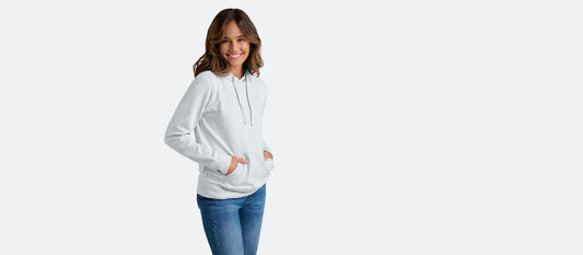 French Terry Pullover Hoodie - Women's | Light Heather Grey