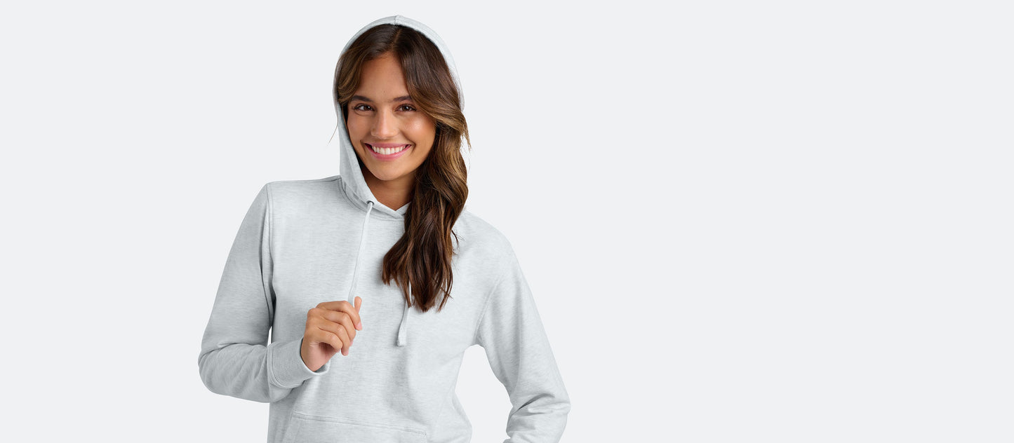 French Terry Pullover Hoodie - Women's | Light Heather Grey