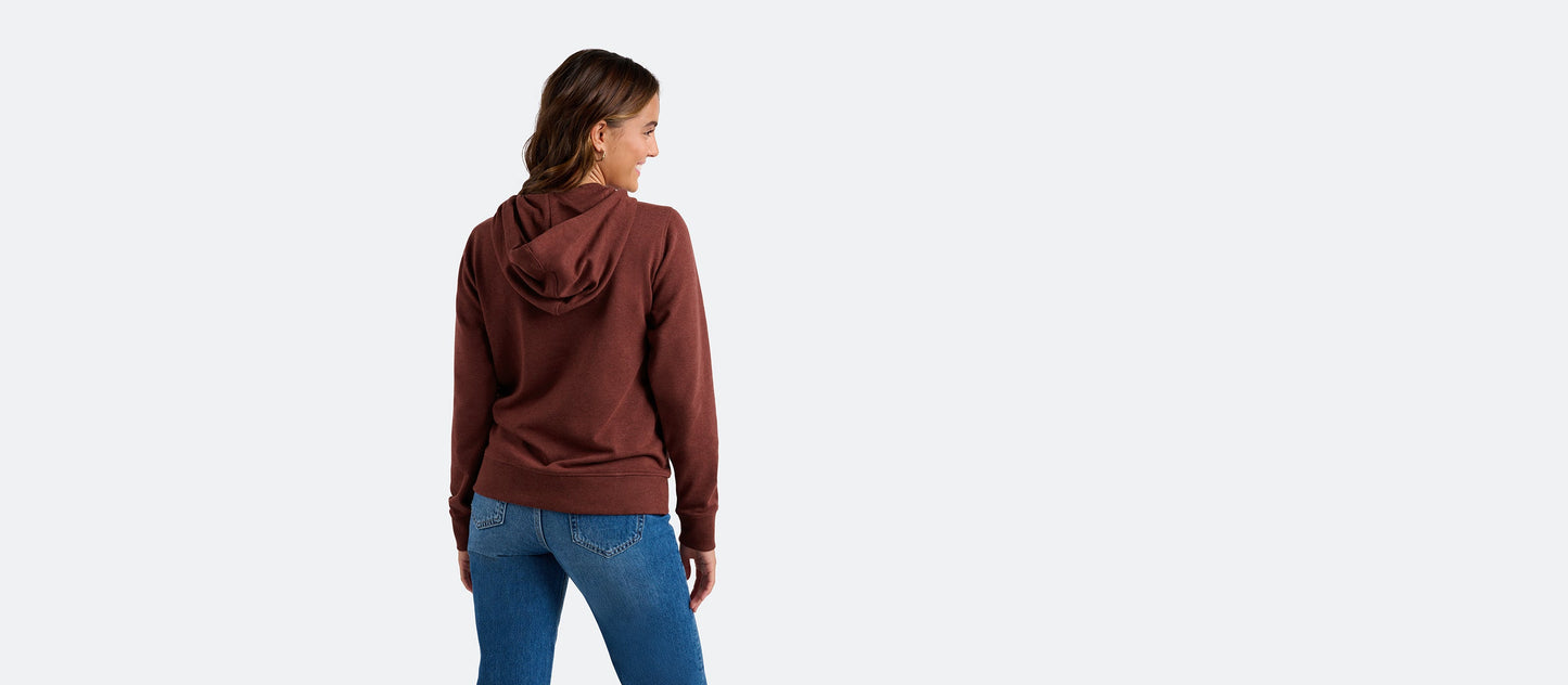 French Terry Pullover Hoodie - Women's | Heather Burgundy